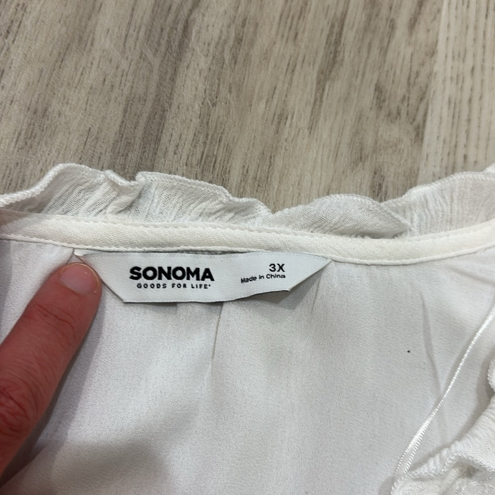 Sonoma White tiered Maxi dress  with Eyelet Details size 3X summer dress - Picture 4 of 8